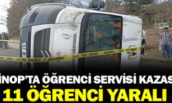 Sinop’ta öğrenci servisi ile otomobil çarpıştı: 11 yaralı