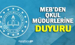 MEB'den Okul Müdürlerine Duyuru