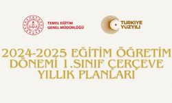 2024-2025 Eğitim Öğretim Dönemi 1.Sınıf Çerçeve Yıllık Planları