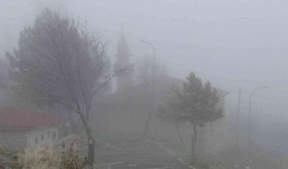 Kütahya’da yoğun sis, görüş mesafesi yer yer 30 metreye kadar düştü