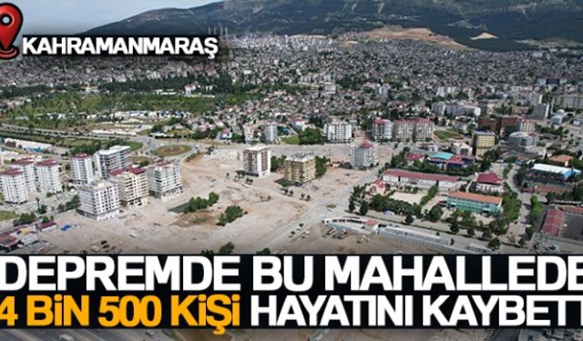 Depremde bu mahallede 4 bin 500 kişi hayatını kaybetti